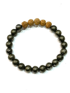 Pyrite Bracelet with Rudraksha