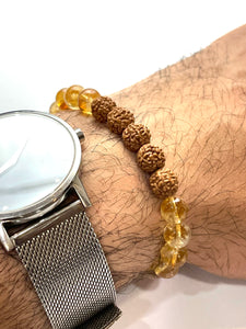 Citrine Bracelet With Rudraksha