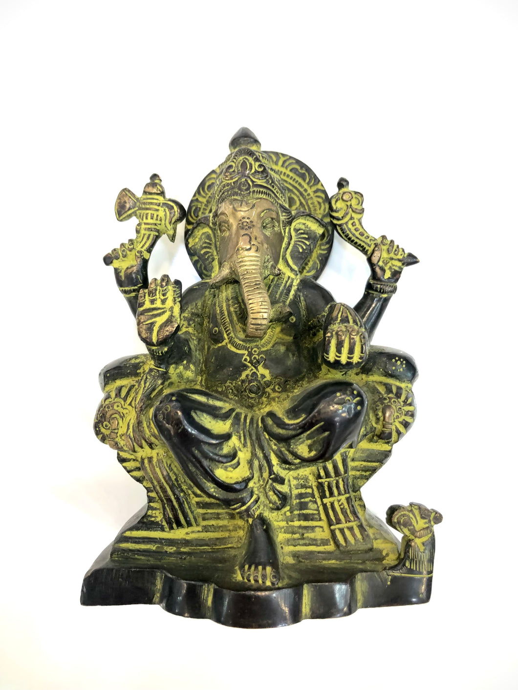 Ganesha in Panchdhatu with shades of Yellow