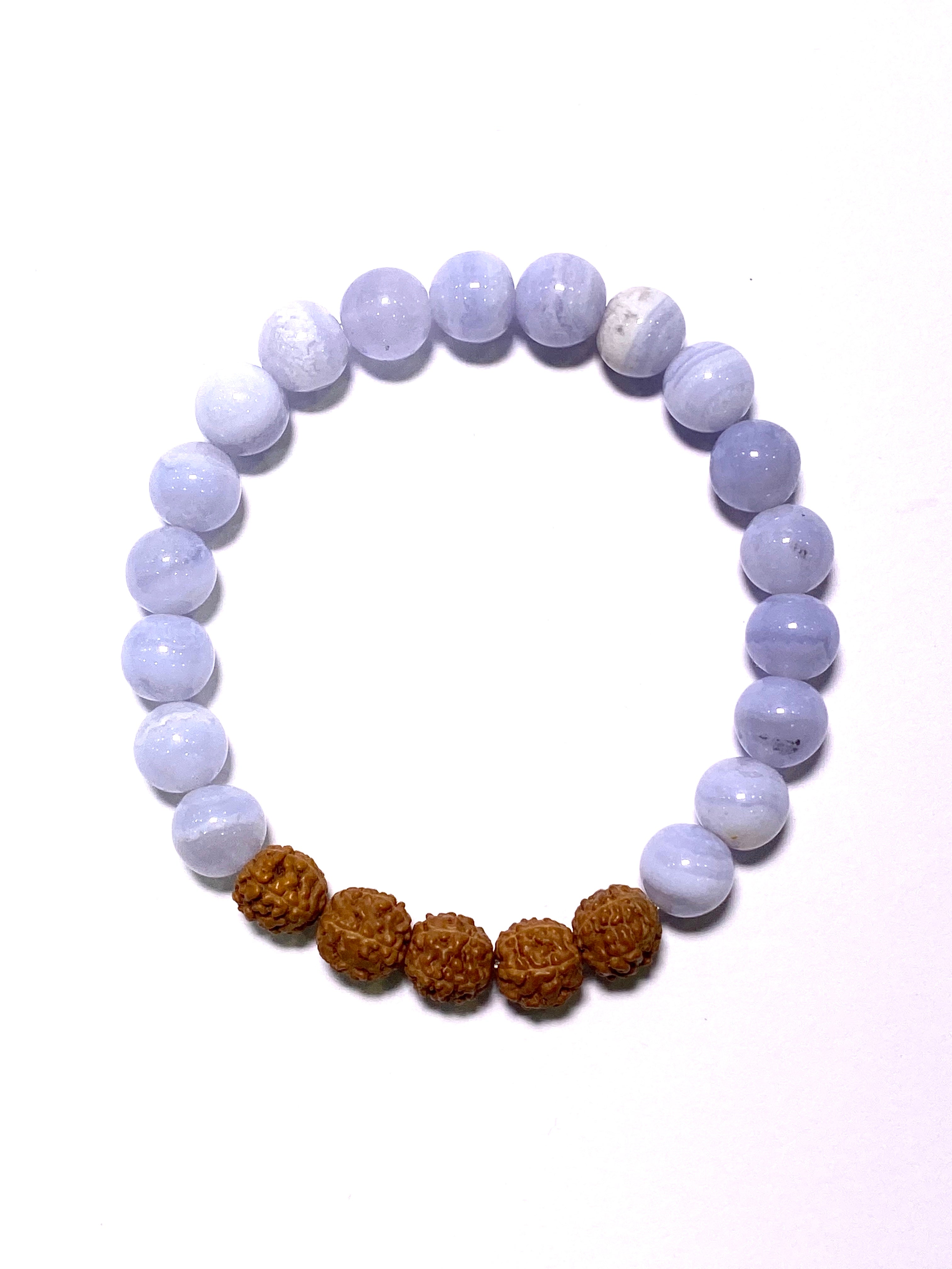 3mm Faceted Blue Lace Agate Bracelet — black market minerals