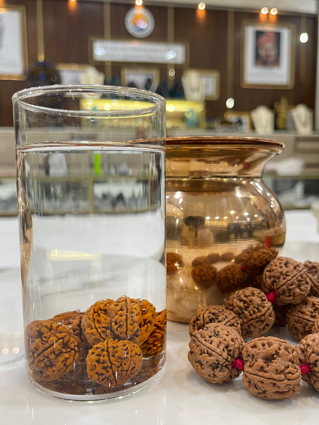 Water therapy with 5 Mukhi Rudraksha