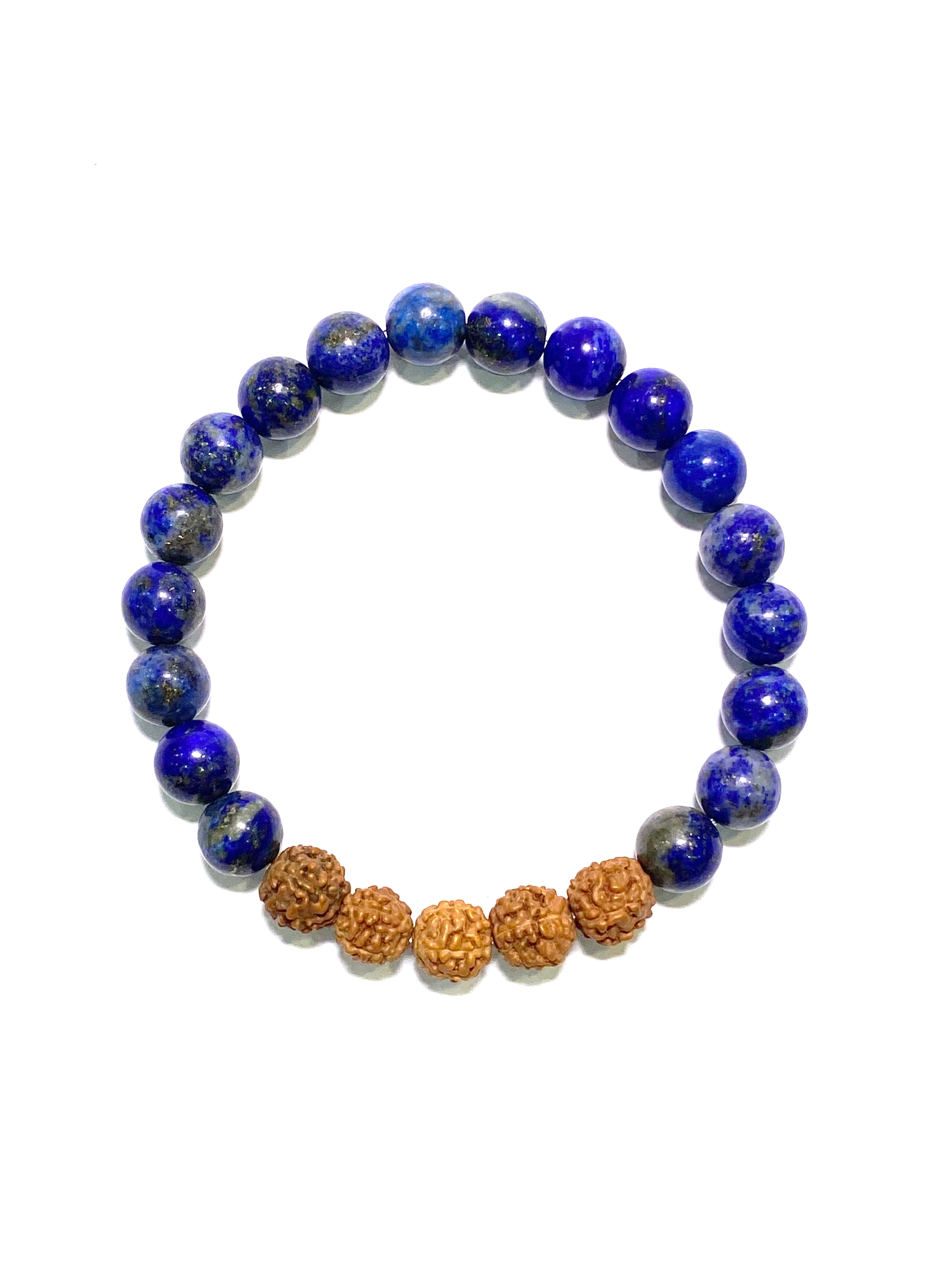 Lapis Lazuli Bracelet with Rudraksha – Om Prakash and Sons